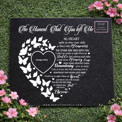 Butterflies Memorial Black Granite (12x12)