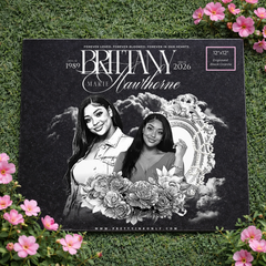 Personalized Memorial Black Granite (12x12)