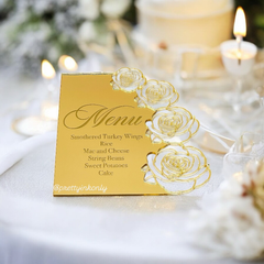Rose Acrylic Menu/Invitation