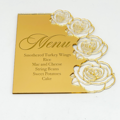 Rose Acrylic Menu/Invitation