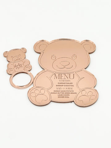 Teddy Bear Acrylic Menu