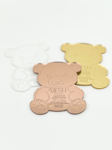 Teddy Bear Acrylic Menu