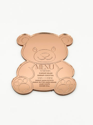 Teddy Bear Acrylic Menu