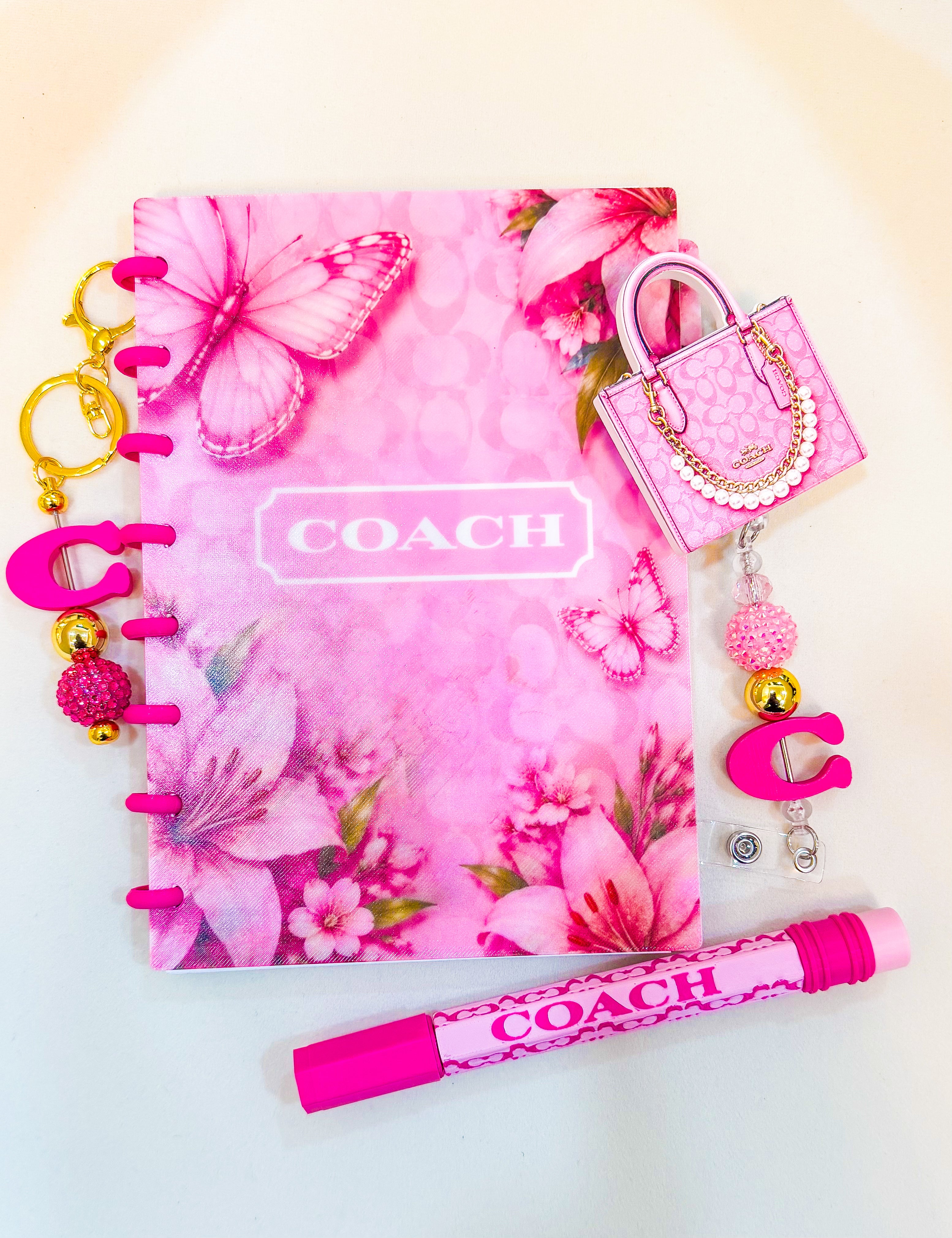 Luxury DiscBound Pink Flower Notebook