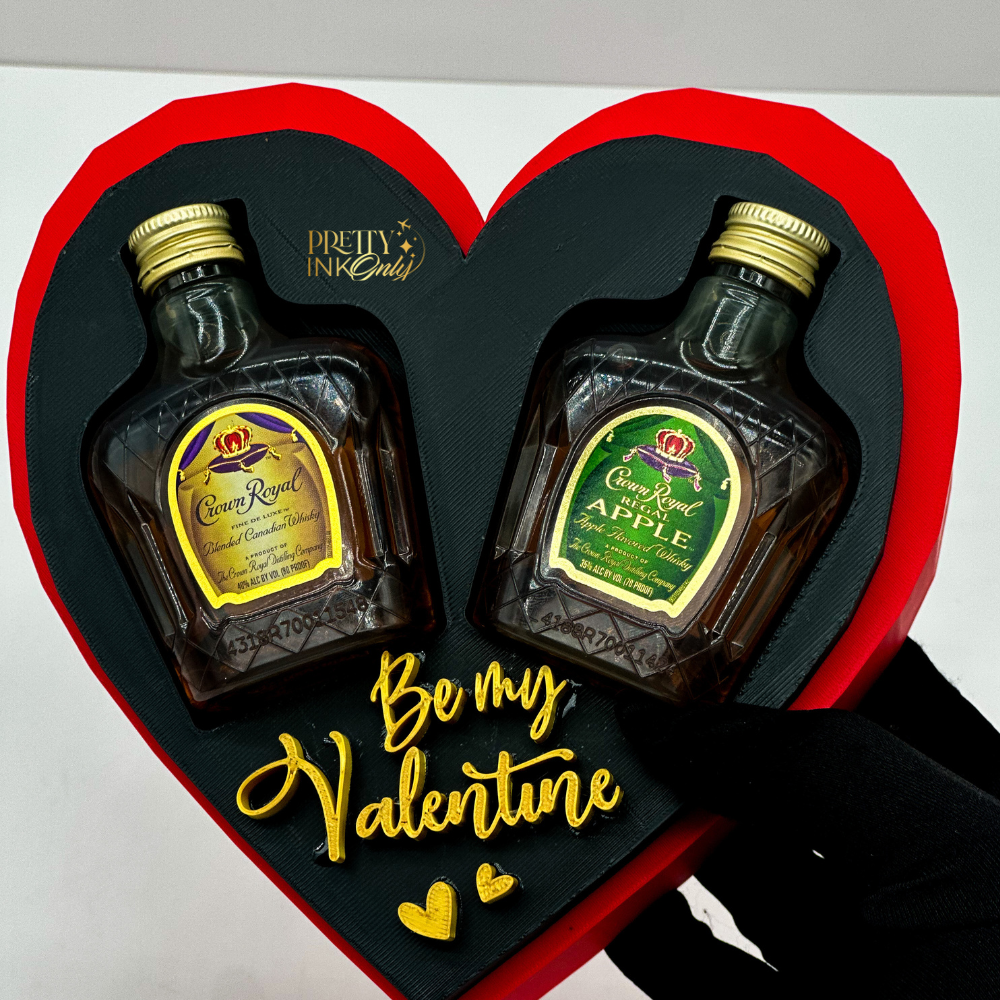 3D Heart-Shaped Mini Liquor Bottle Display Tray