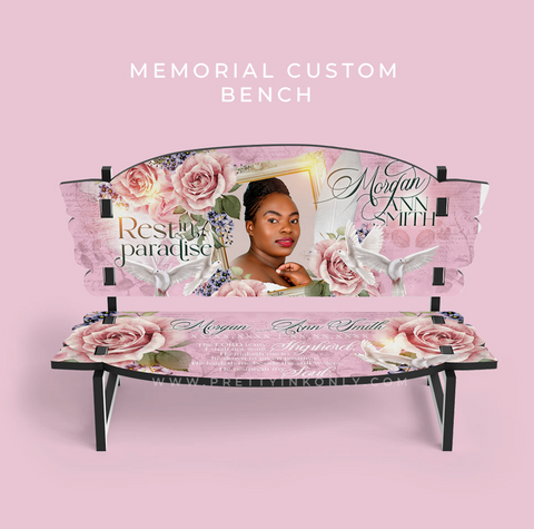 Memorial Floral Custom Bench